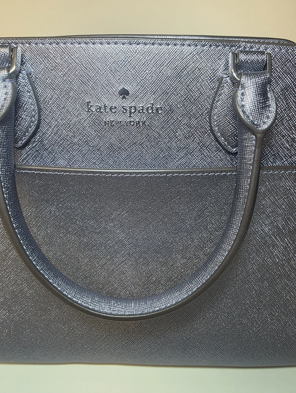 NWOT Kate Spade Madison Medium Satchel Shoulder Bag Candied Flower Lilac Silver